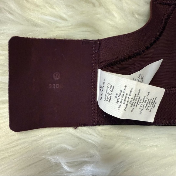 Lululemon Run Times Bra 32DD High Support Burgundy Maroon Sports Bra - Picture 2 of 4